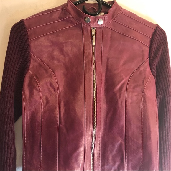 Vintage Twiggy Red Leather Sweater Jacket Small - Picture 3 of 9